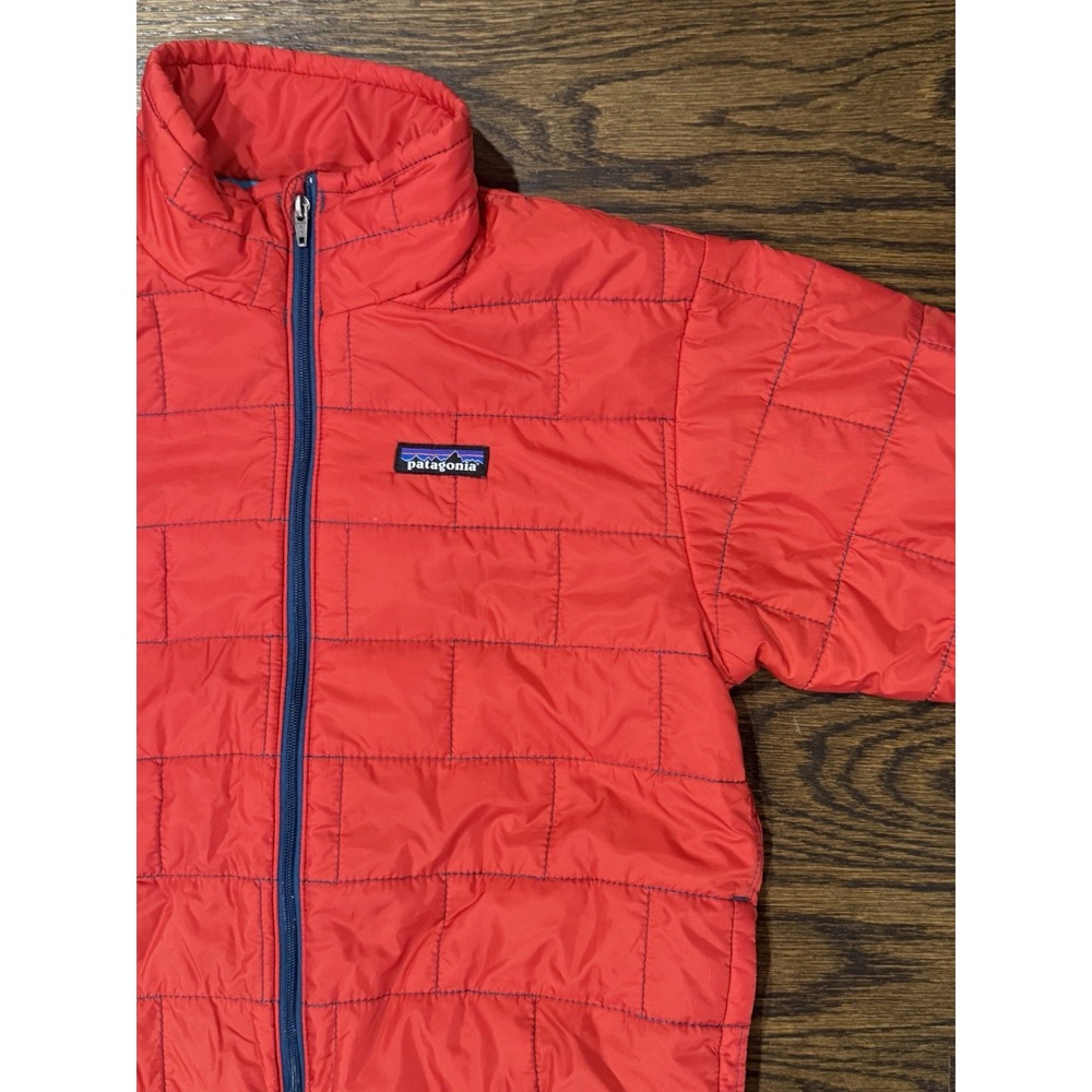 Patagonia Kids Nano Puff Jacket Red Quilted PrimaLoft Insulated Coat Medium 10